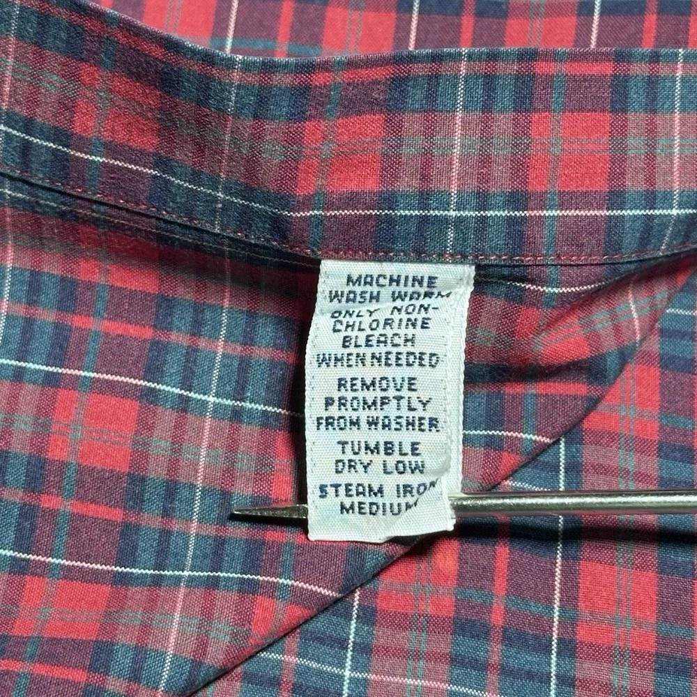 Ralph Lauren Blake Red Tartan Plaid Two-Ply Cotton Button Down Shirt Size Medium